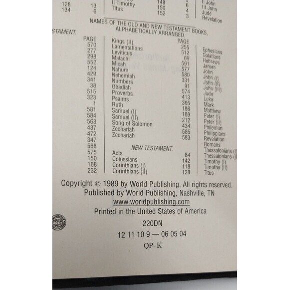 Vintage Holy Bible World Publishing Dictionary KJV 1989 Red Letter Study Helps - Picture 10 of 16